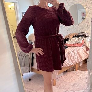 Miami (Francesca’s) Burgundy Long Sleeve Dress